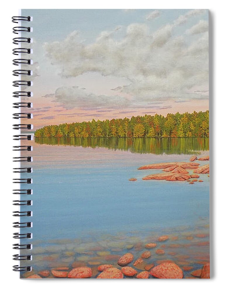 Summer Spiral Notebook featuring the painting Summer Reflections by Kenneth M Kirsch