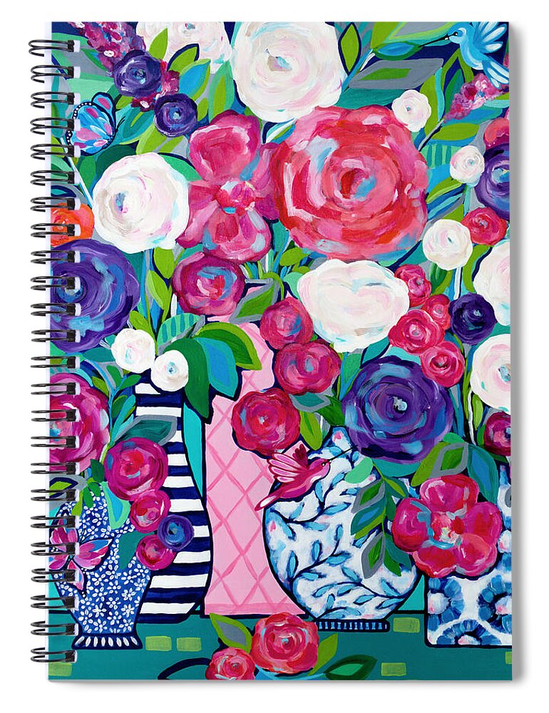 Flowers Spiral Notebook featuring the painting Summer Soiree by Beth Ann Scott