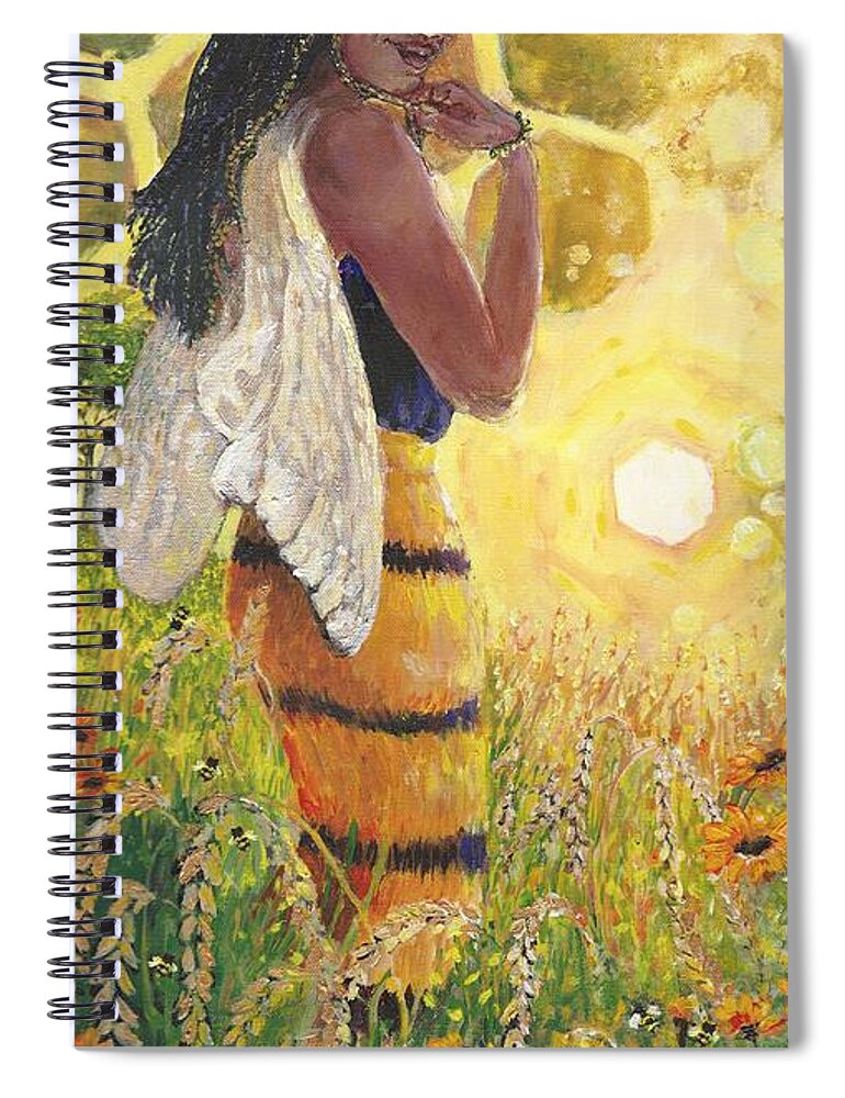 Summer Spiral Notebook featuring the painting Summer Siren by Merana Cadorette