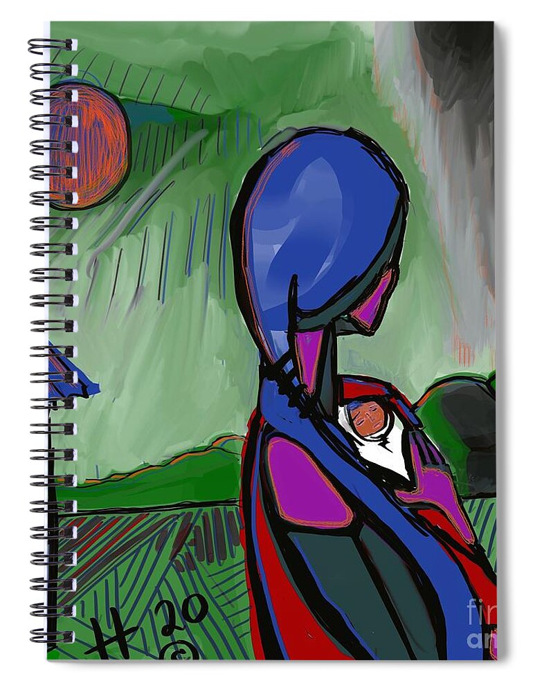 Spiral Notebook featuring the digital art Summer Storm by Hans Magden