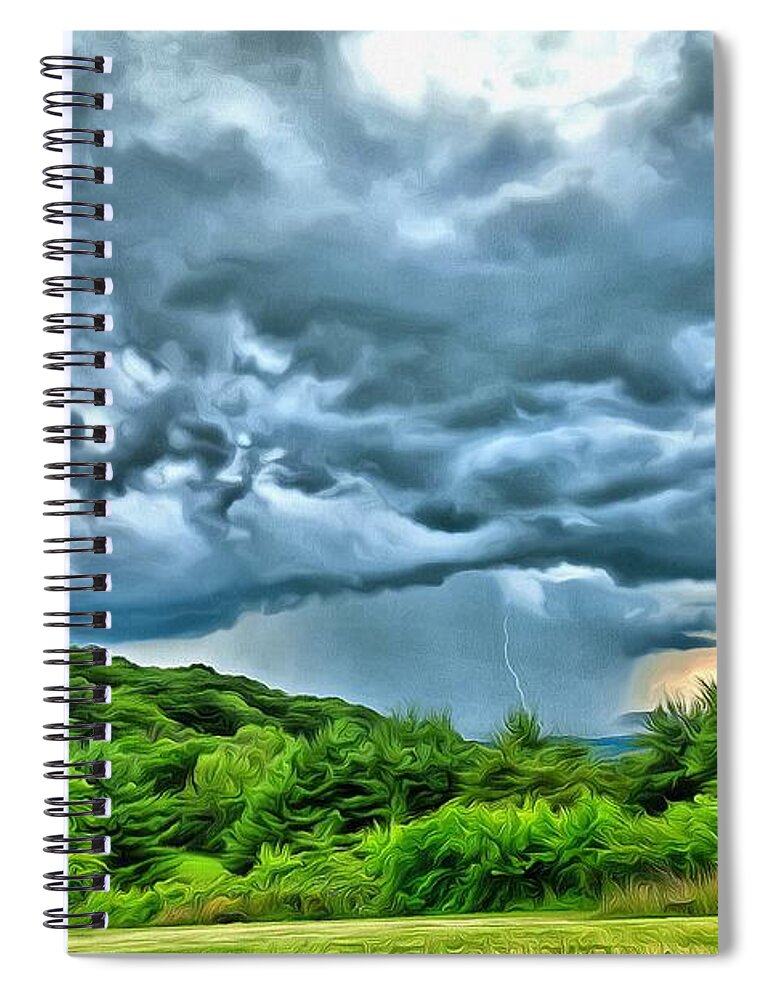 Summer Storms Spiral Notebook featuring the painting Summer Storms by Harry Warrick