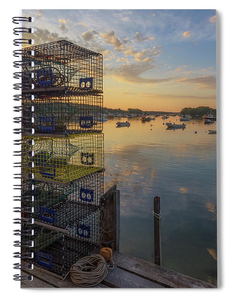 Maine Spiral Notebook featuring the photograph Summer Sunrise at Friendship Harbor by Kristen Wilkinson