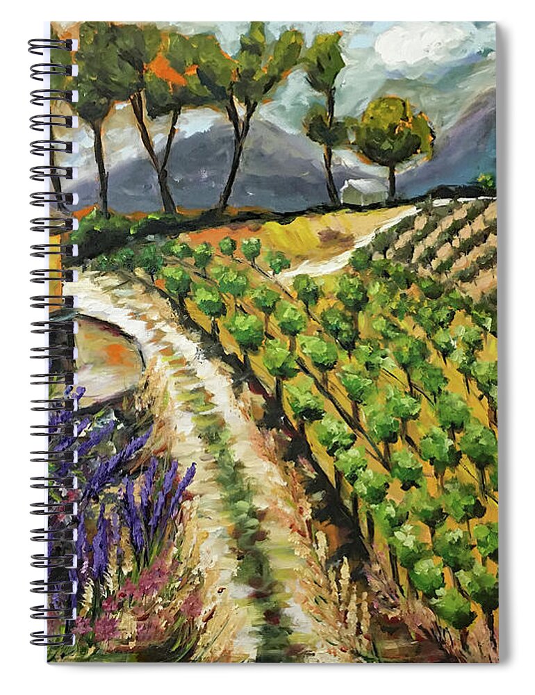Temecula Spiral Notebook featuring the painting Summer Vines by Roxy Rich