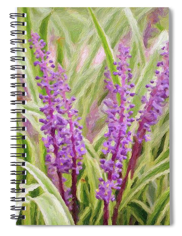 Purple Spiral Notebook featuring the photograph Summer Wildflowers by Carolyn Ann Ryan