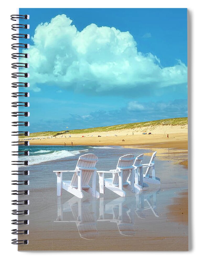 Beach Spiral Notebook featuring the photograph Summertime Beach by Debra and Dave Vanderlaan