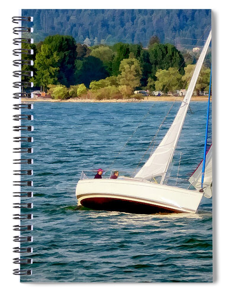 Sailboat Spiral Notebook featuring the photograph Summertime on the lake by Tatiana Travelways