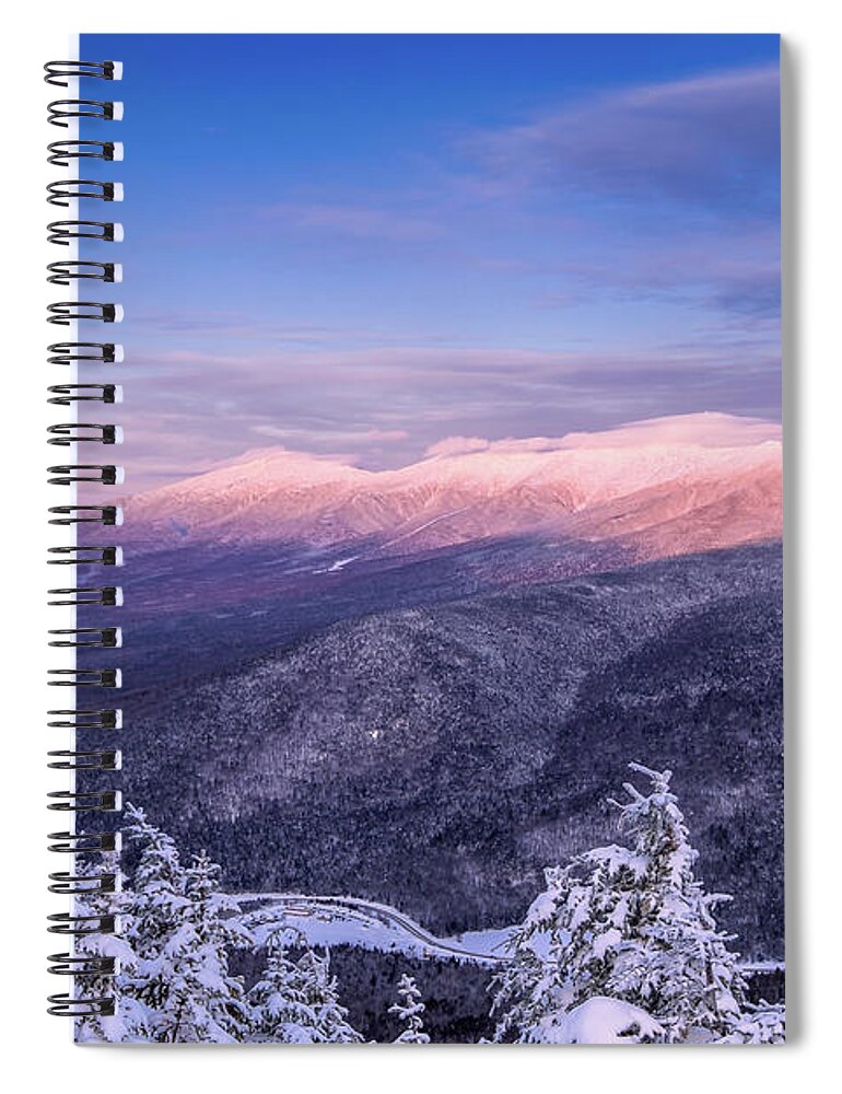Highland Center Spiral Notebook featuring the photograph Summit Views, Winter On Mt. Avalon by Jeff Sinon