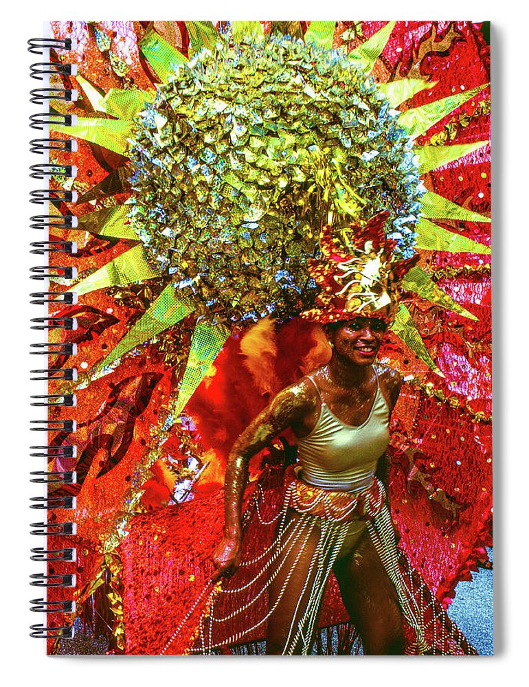 Trinidad Spiral Notebook featuring the photograph Sun Dance II - Carnival, Trinidad and Tobago by Earth And Spirit