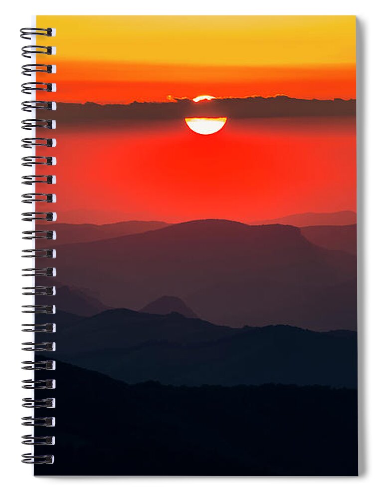 Balkan Mountains Spiral Notebook featuring the photograph Sun Eye by Evgeni Dinev