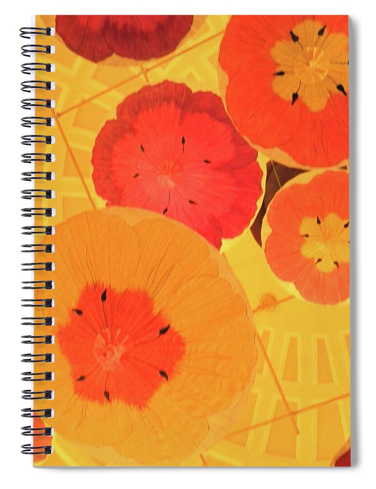 Chihuli Glass Spiral Notebook featuring the photograph Sun Flowers by Kerry Obrist