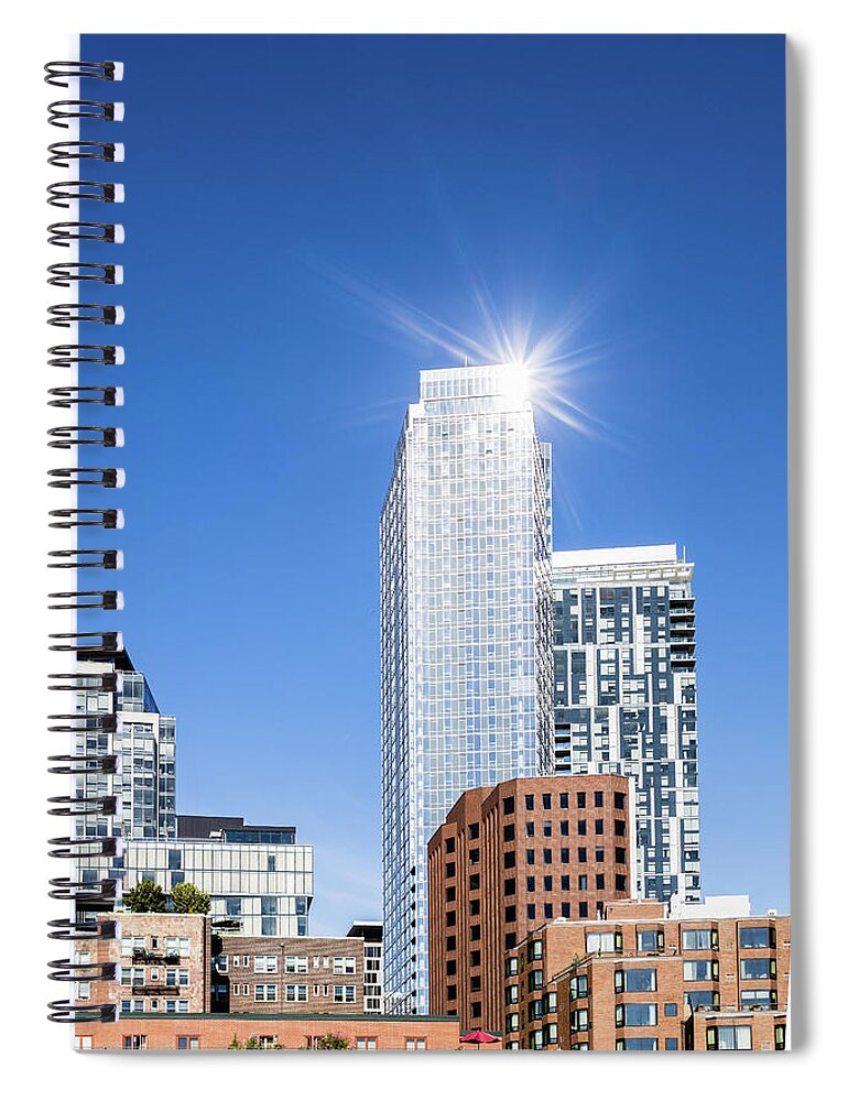  Seattle Spiral Notebook featuring the photograph Sun Kissing Skyscraper by Cindy Archbell