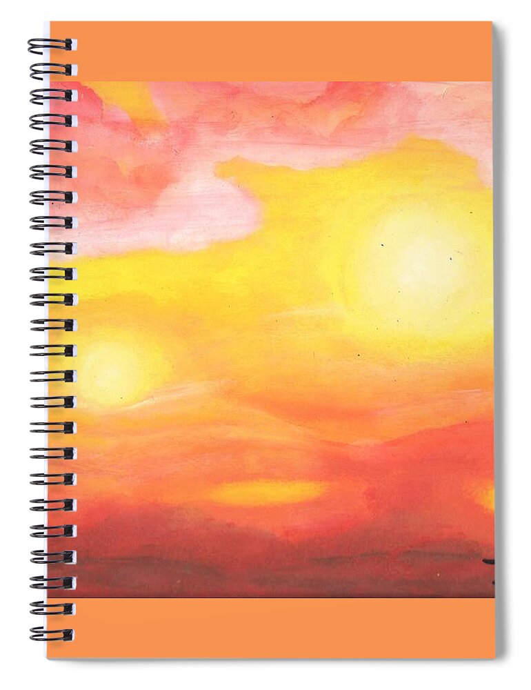 Sun Spiral Notebook featuring the painting Sun Like Me by Esoteric Gardens KN