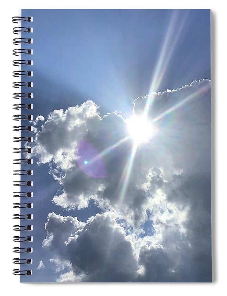 Sun Spiral Notebook featuring the photograph Diamond in the Sky Clouds by Catherine Wilson