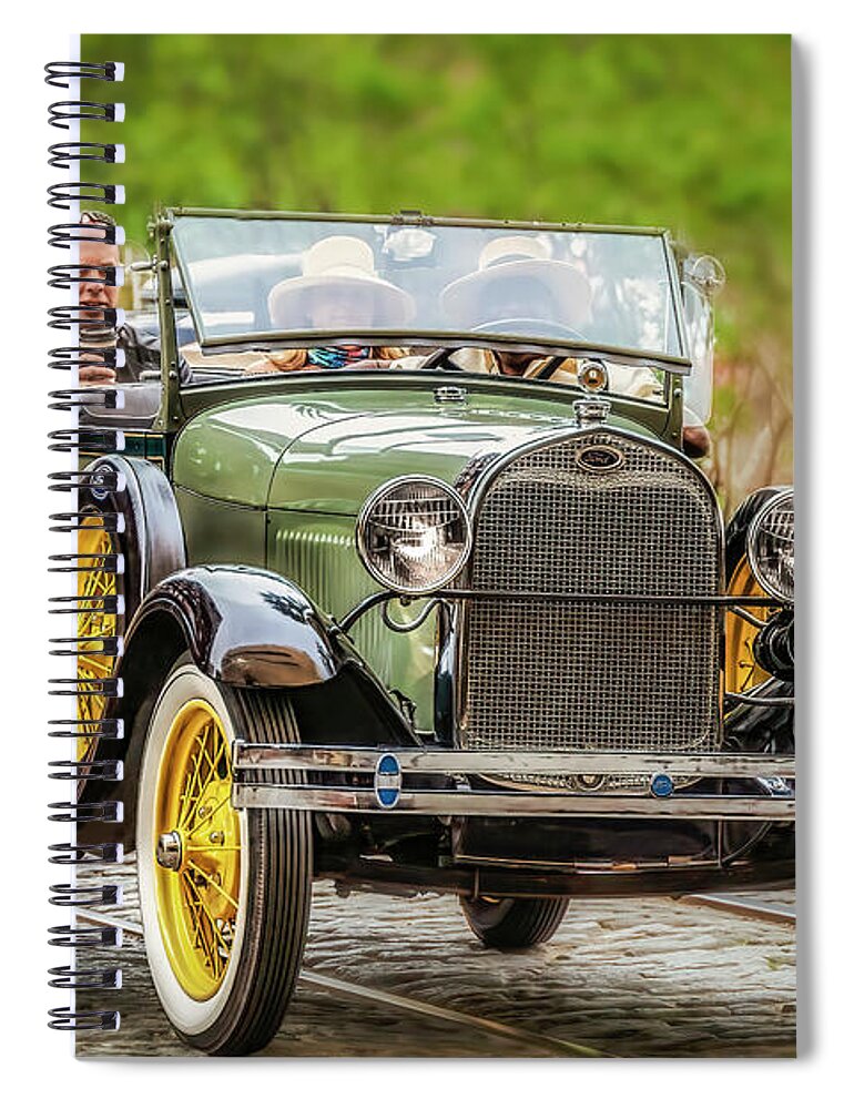 Car Spiral Notebook featuring the photograph Sunday afternoon drive in a 1929 Ford Model A by Shelia Hunt