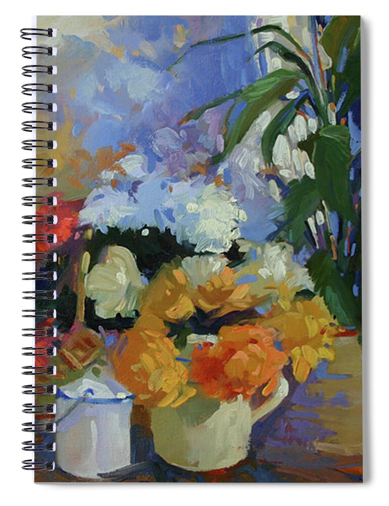 Still Life Spiral Notebook featuring the painting Sunday Still Life by Betty Jean Billups