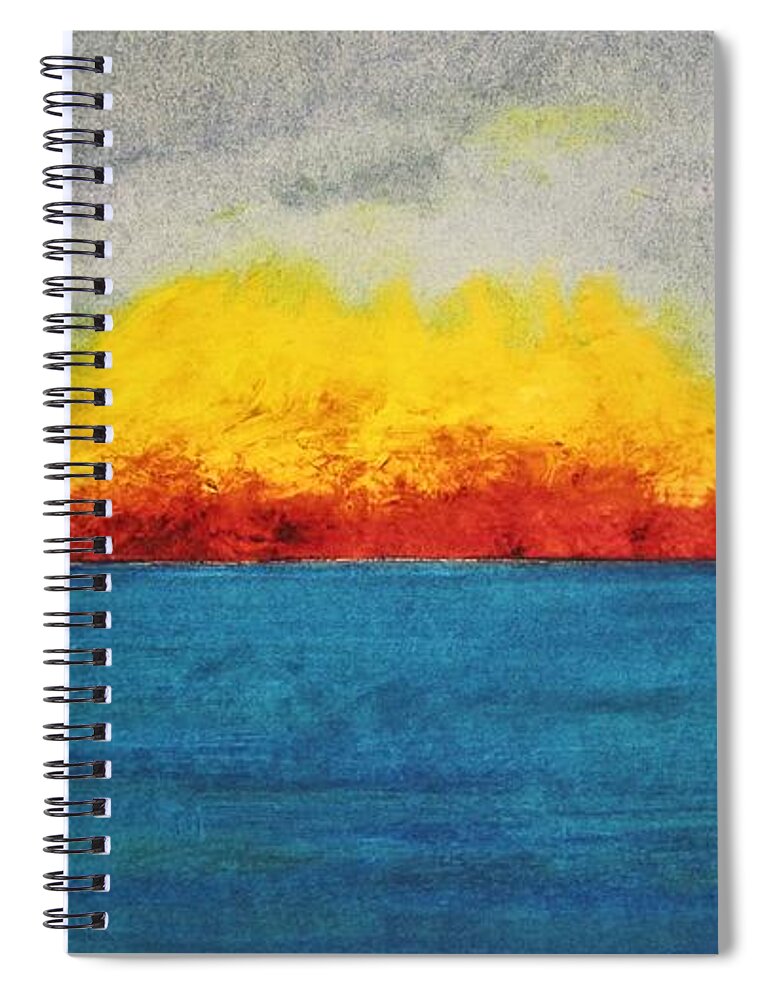 Seascape Spiral Notebook featuring the painting Sunfire by Michael Baroff