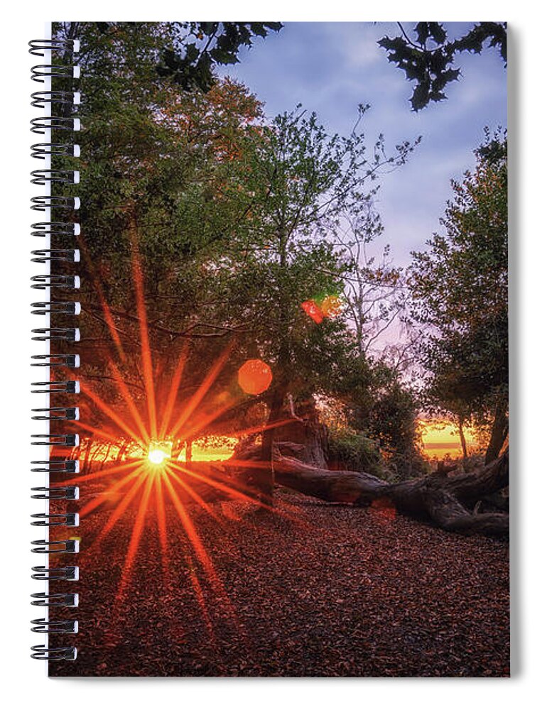 Framing Places Photography Spiral Notebook featuring the photograph Sunflare Sunrise by Framing Places