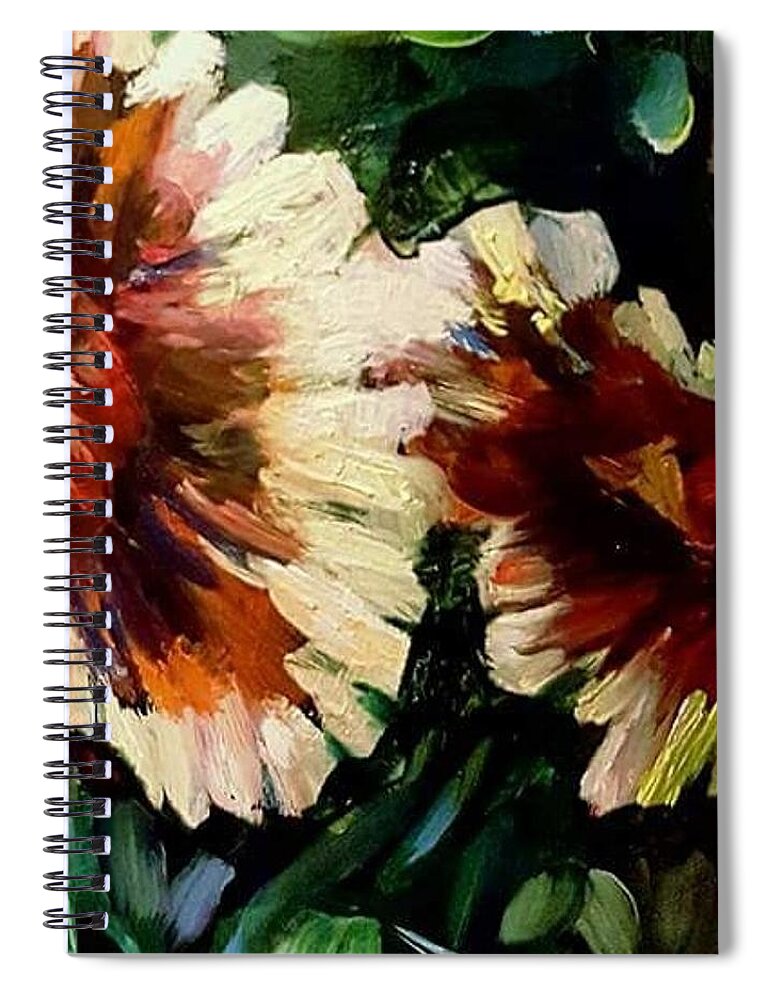 Landscapes Spiral Notebook featuring the painting Sunflower by Julie TuckerDemps