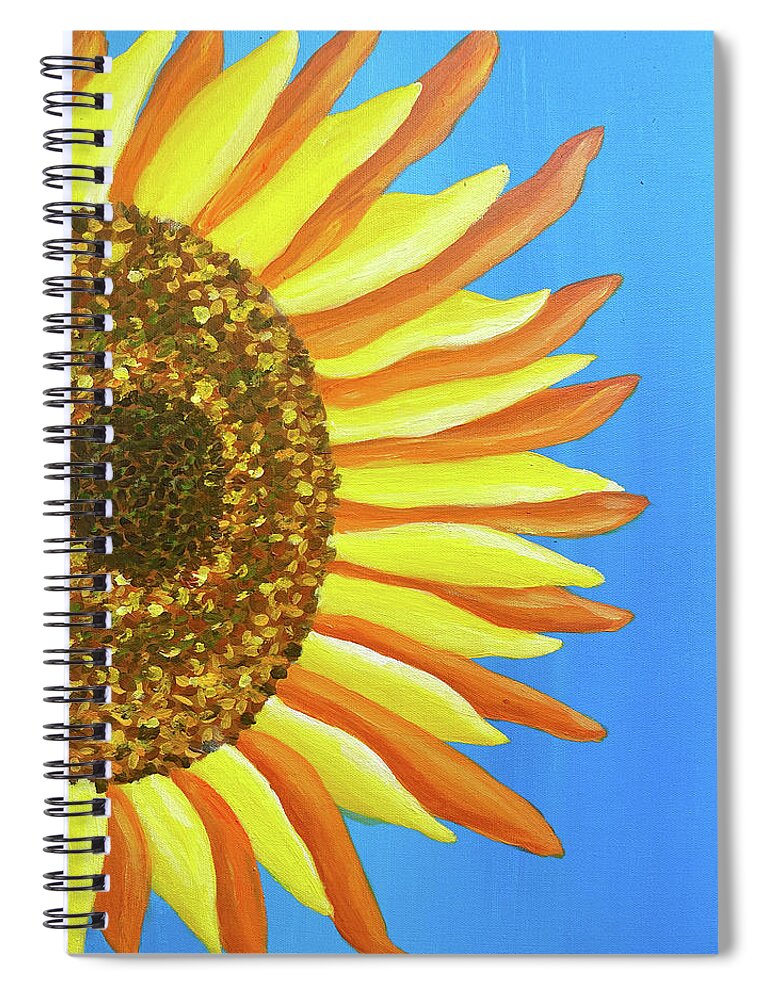 Sunflower Spiral Notebook featuring the painting Sunflower One by Christina Wedberg