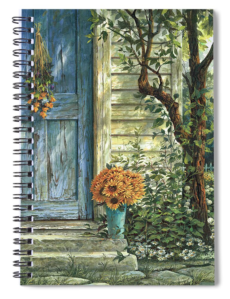Michael Humphries Spiral Notebook featuring the painting Sunflowers by Michael Humphries