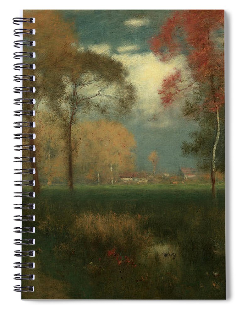 Sunny Spiral Notebook featuring the painting Sunny Autumn Day, 1892 by George Inness Snr