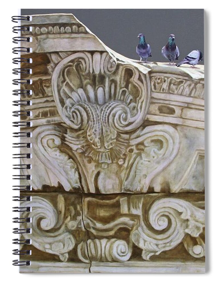 Realism Spiral Notebook featuring the painting Sunny Day by Zusheng Yu