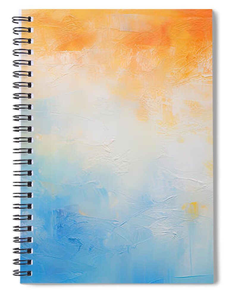 Yellow Spiral Notebook featuring the painting Sunny Memories at the Beach by Lourry Legarde