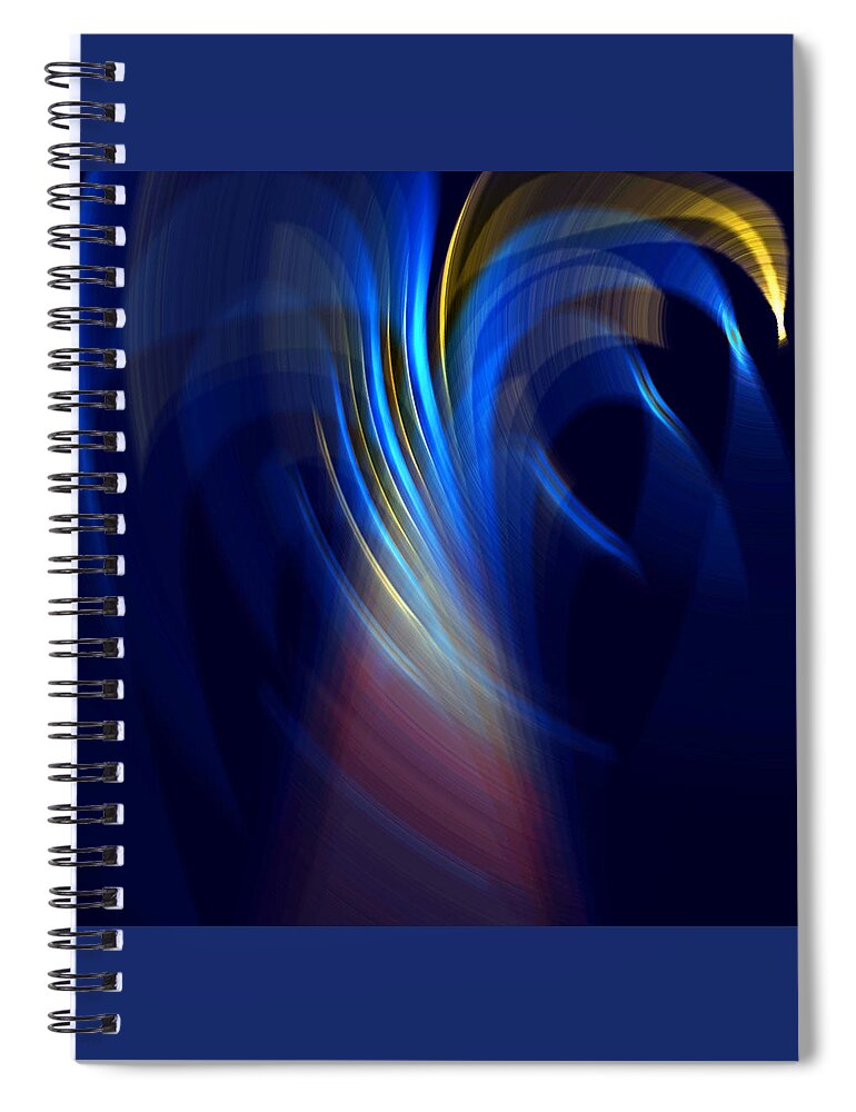 Abstract Art Spiral Notebook featuring the digital art Sunray Blues by Ronald Mills