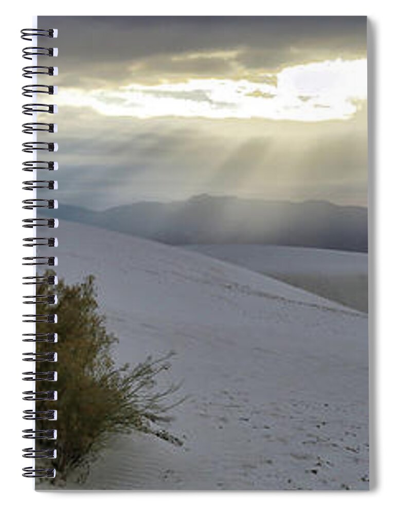 Desert Spiral Notebook featuring the photograph Sunrays - Whitesands National Park by William Rainey