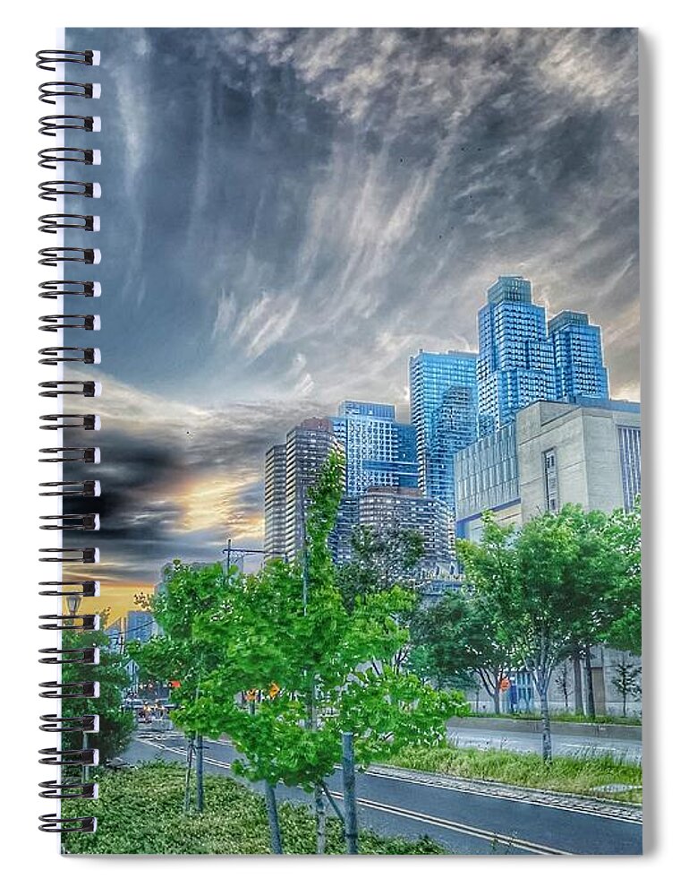 Mixed Media Spiral Notebook featuring the photograph Sunrise Along the Hudson River by Michael Dean Shelton