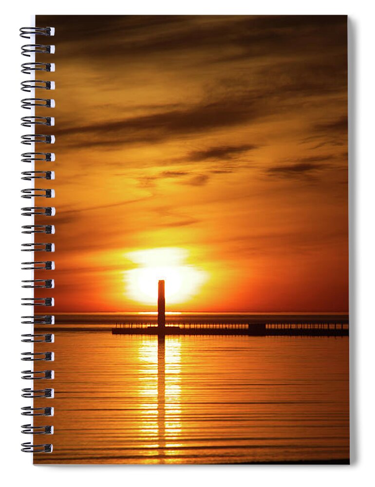 Sunrise Spiral Notebook featuring the photograph Sunrise at Charlotte Pier by Flinn Hackett