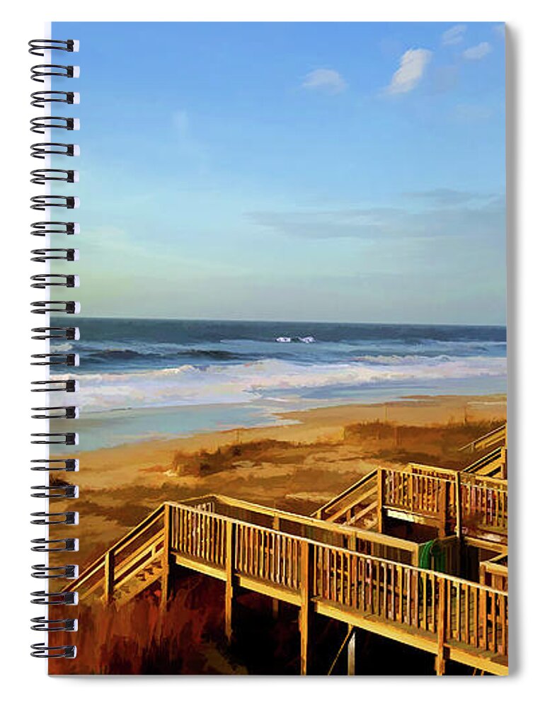 Sunrise Spiral Notebook featuring the photograph Sunrise at Holden Beach North Carolina by Roberta Byram