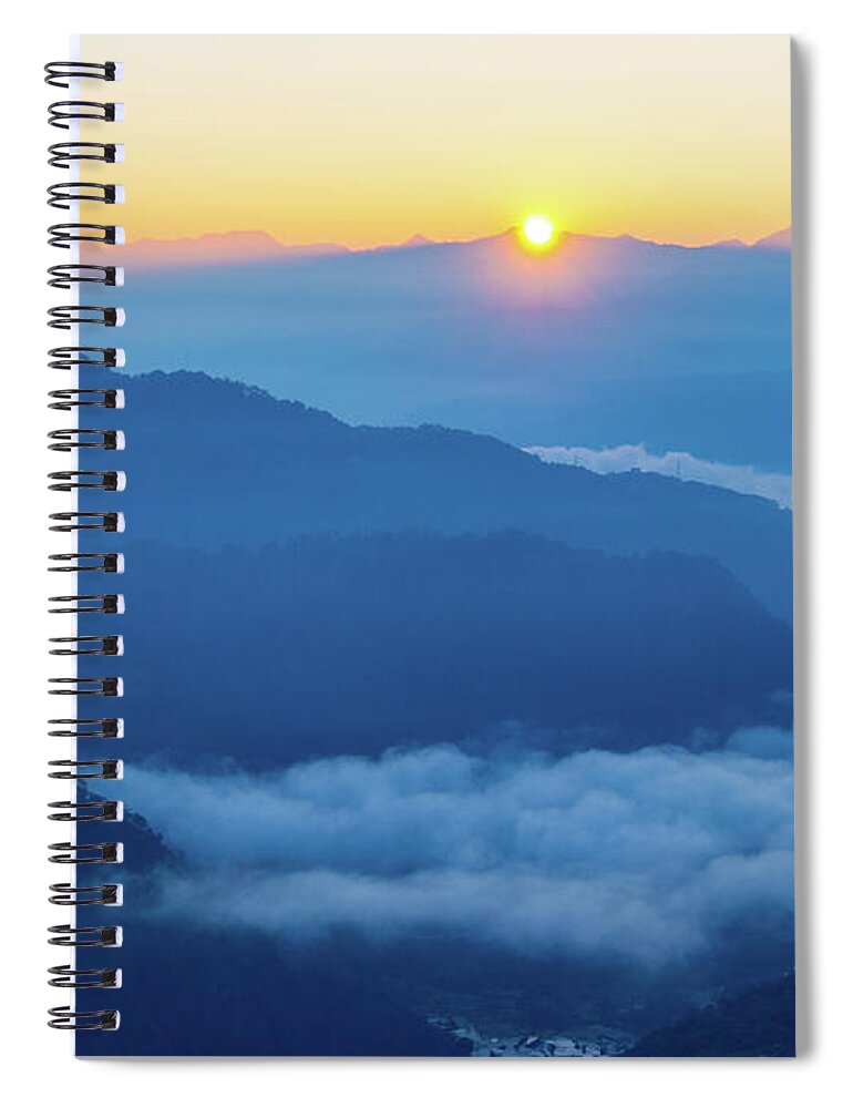 Philippines Spiral Notebook featuring the photograph Sunrise at Mount Kiltepan in Sagada by Arj Munoz