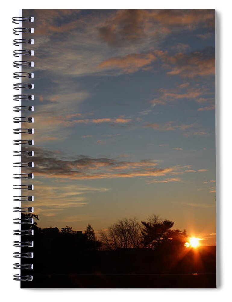 Sunrise Spiral Notebook featuring the photograph Sunrise Blue and Gold January 19 2021 by Miriam A Kilmer