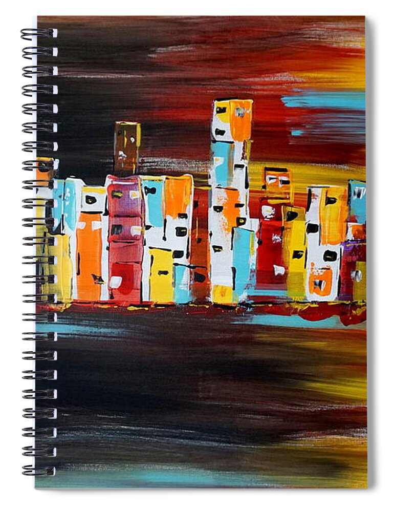Palette Knife Spiral Notebook featuring the painting SunRise by Brent Knippel