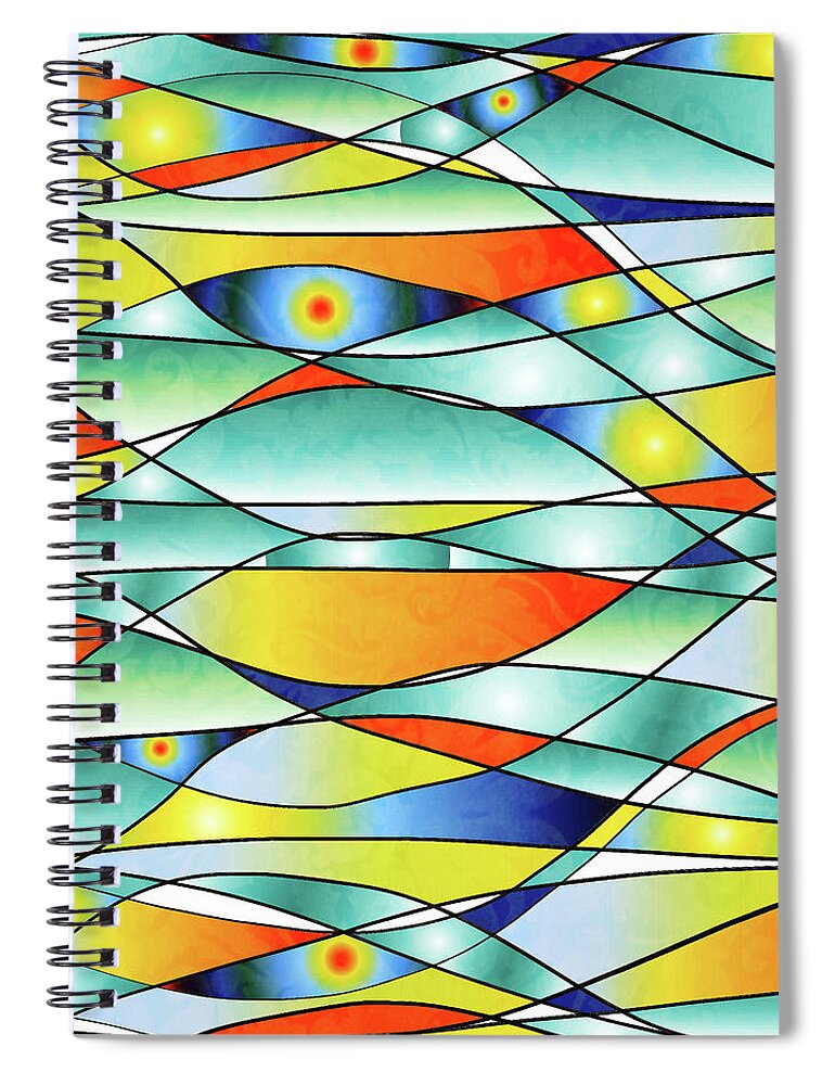 Sunrise Spiral Notebook featuring the digital art Sunrise Fish Eyes by Sand And Chi