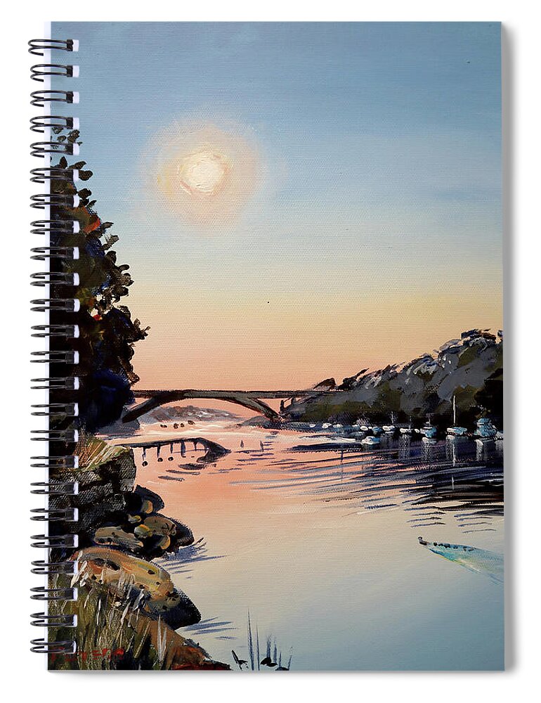 Huntleys Point Spiral Notebook featuring the painting Sunrise Huntley's Point Sydney by Shirley Peters