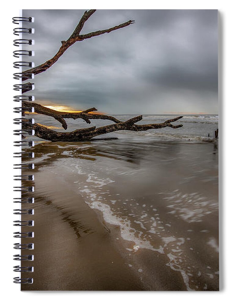 Charleston Spiral Notebook featuring the photograph Sunrise on Boneyard Beach by Marcy Wielfaert