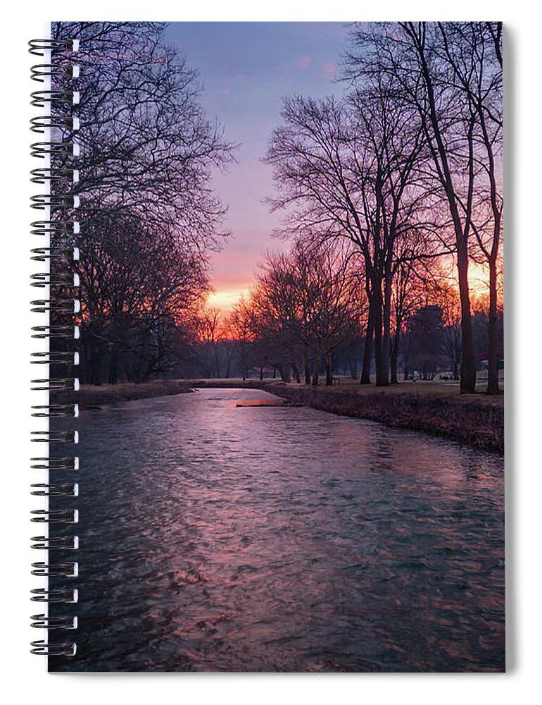 Allentown Spiral Notebook featuring the photograph Sunrise on Jordan Creek by Jason Fink