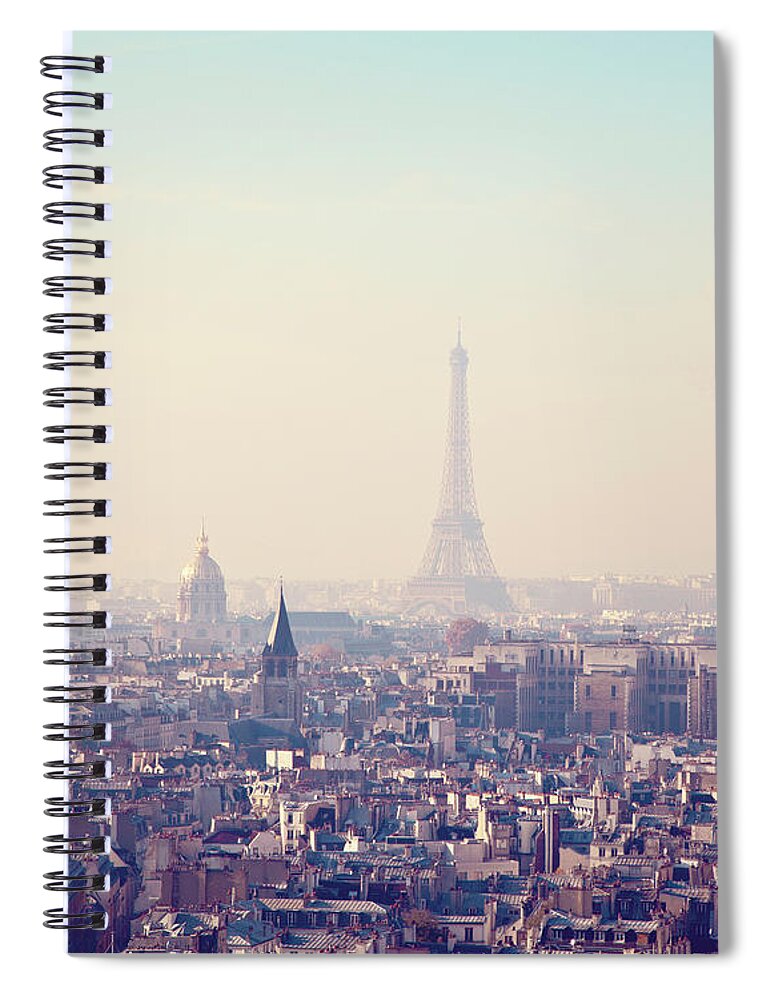 Paris Spiral Notebook featuring the photograph Sunrise Over Paris by Melanie Alexandra Price