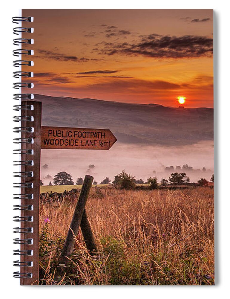 Sunrise Spiral Notebook featuring the photograph Sunrise Over The Aire Valley, Cononley by Tom Holmes Photography