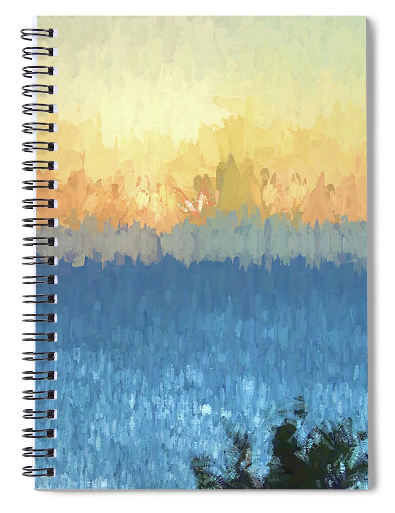 Abstract Spiral Notebook featuring the photograph Sunrise Over Water Abstract by Roberta Byram