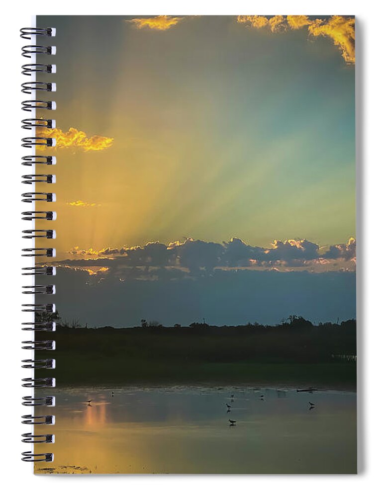 Sunrise Spiral Notebook featuring the photograph Sunrise Peeking Through by Pam Rendall