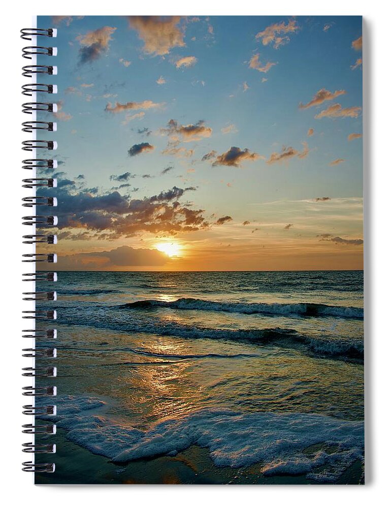 Hilton Head Island Spiral Notebook featuring the photograph Sunrise Reflections On The Beach by Dennis Schmidt
