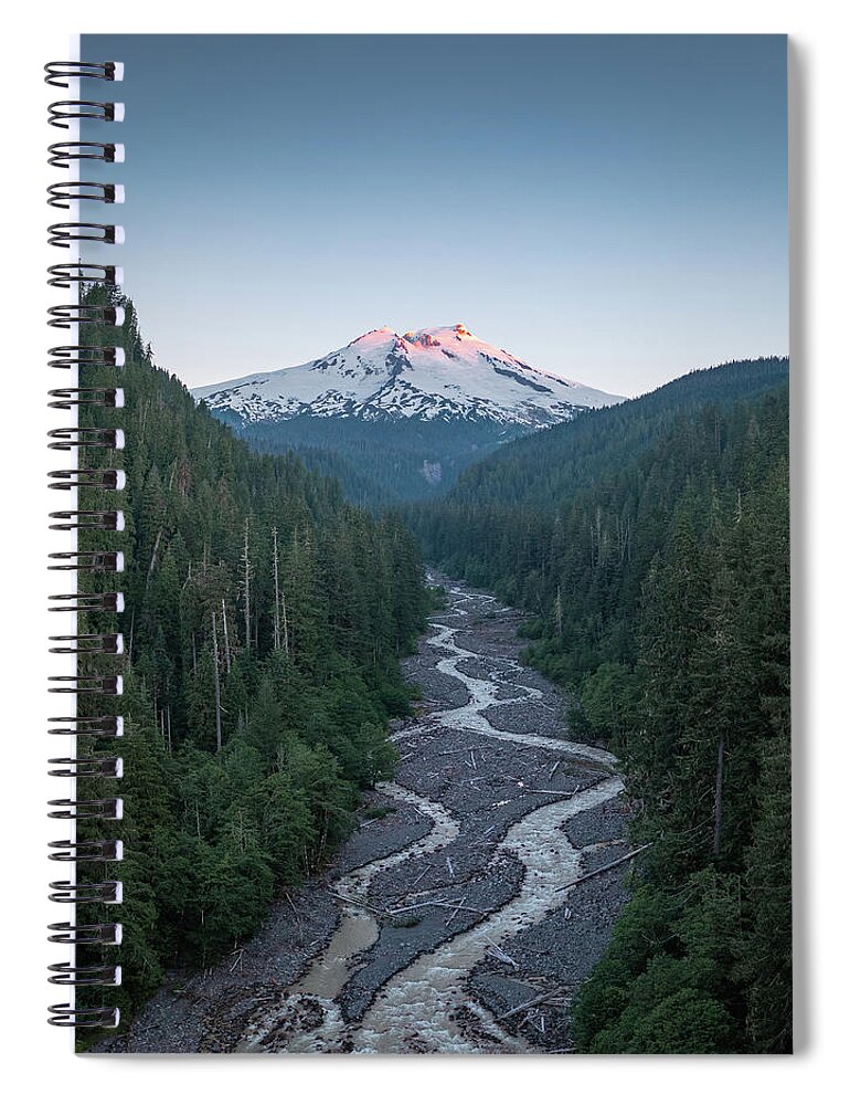 Mount Baker Spiral Notebook featuring the photograph Sunrise Streams by Michael Rauwolf