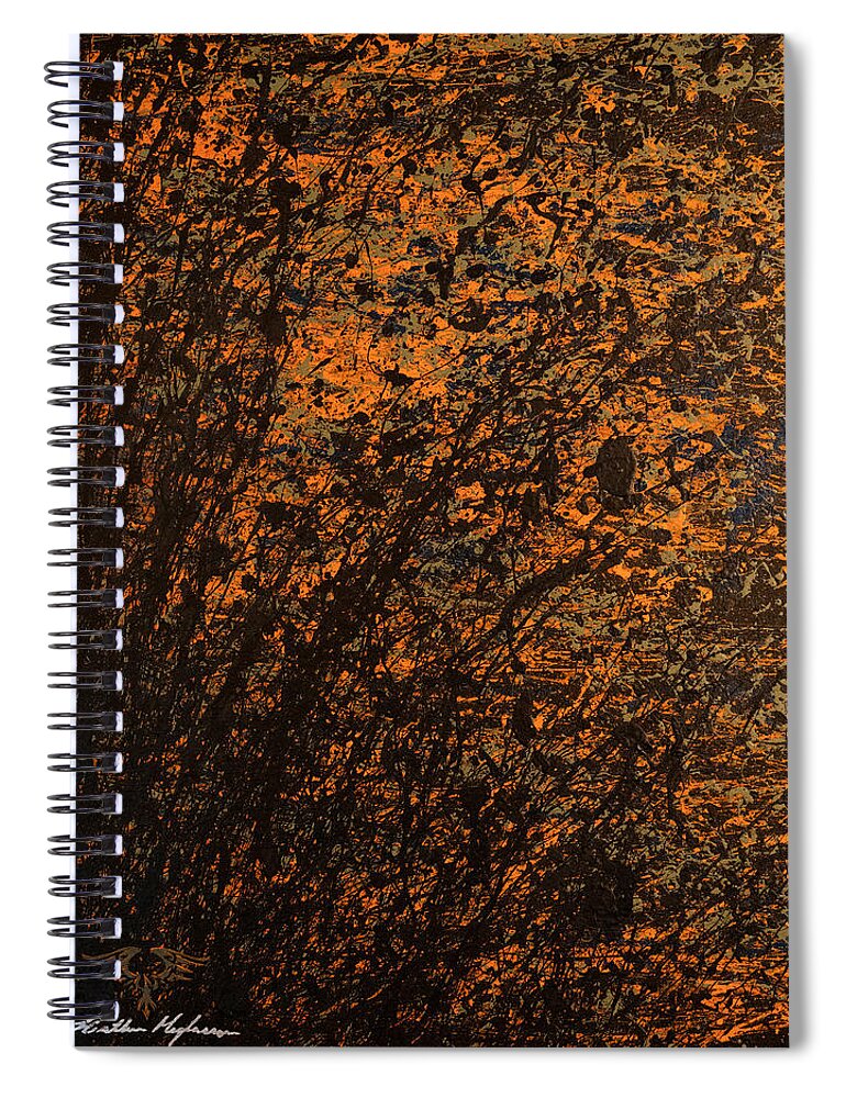 Abstract Spiral Notebook featuring the painting Sunrise Summit by Heather Meglasson Impact Artist