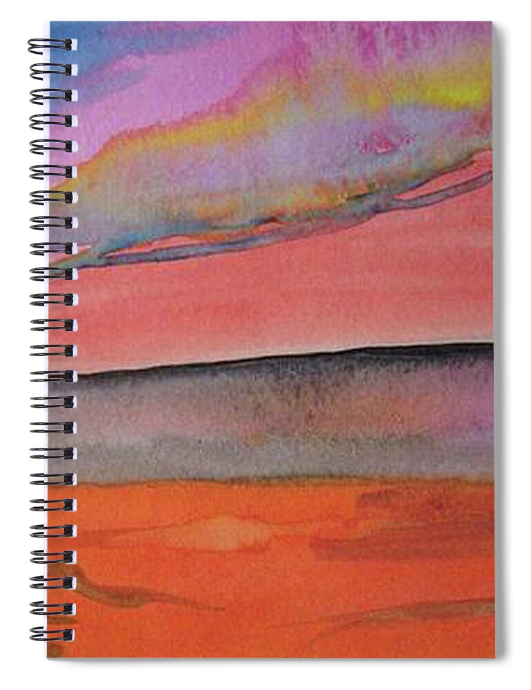 Sunset Spiral Notebook featuring the painting Sunset 4 by Joanna Smith