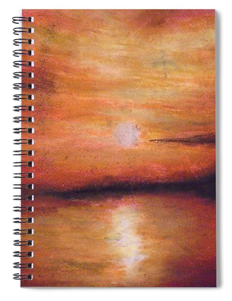 Sunset Spiral Notebook featuring the painting Sunset Addiction by Jen Shearer