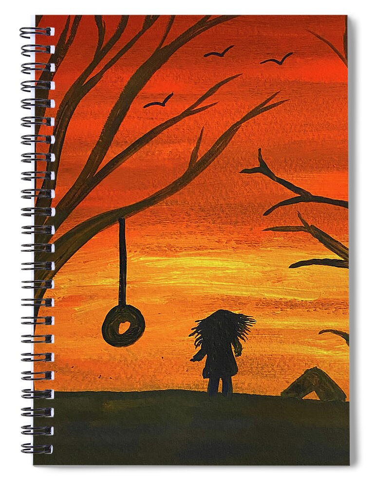 Sunset Spiral Notebook featuring the painting Sunset Adventure by Lisa Neuman