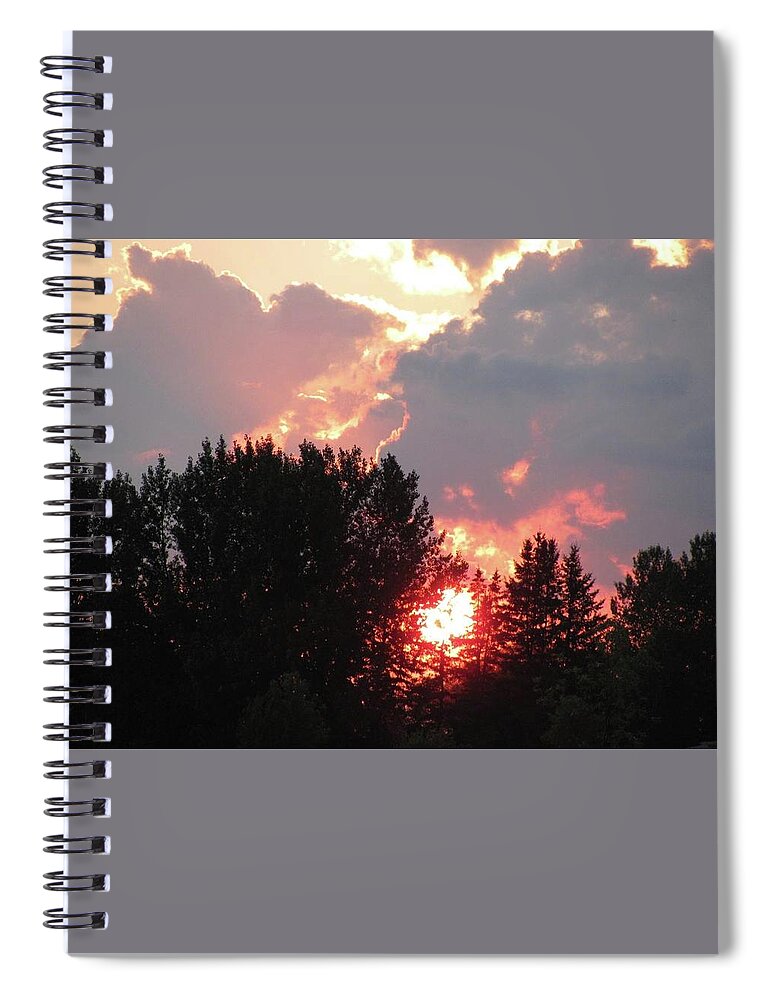  Spiral Notebook featuring the photograph Sunset After The Storm by Edward Theilmann